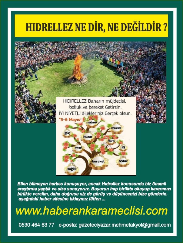 Hıdırellez, İslam öncesi Orta Asya, Mezopotamya ve Anadolu inançlarıyla İslam kültürünün sentezlenmesi sonucu oluşmuş,