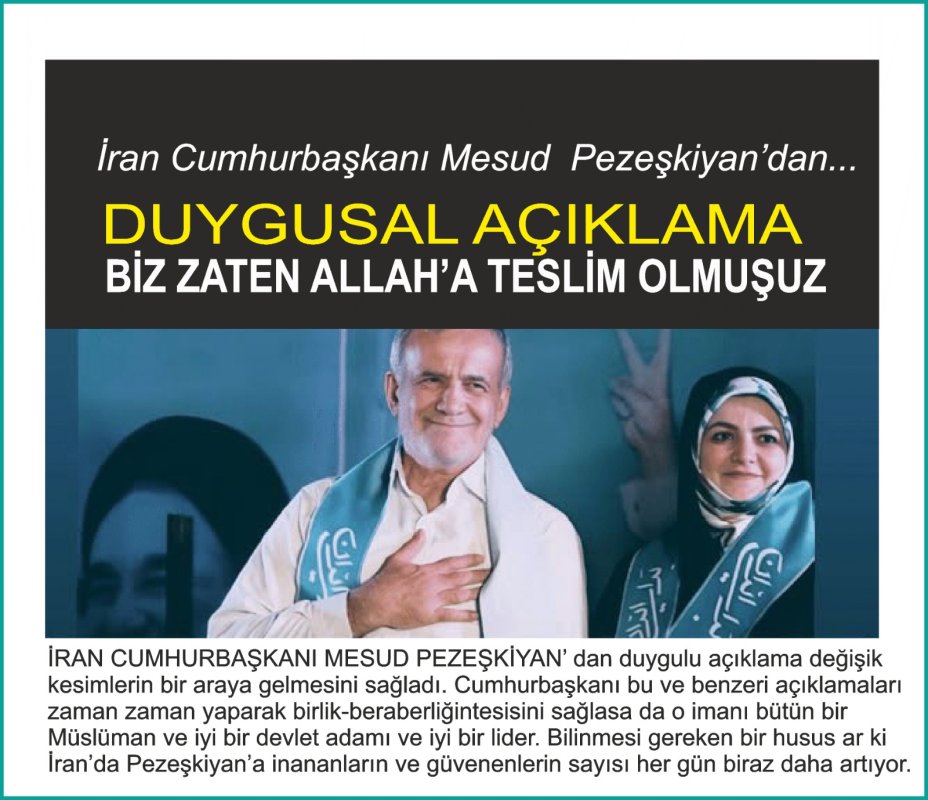 İran Cumhurbaşkanı Pezeşkiyan: "Vatanımızın her bir karış toprağını savunacağız"
