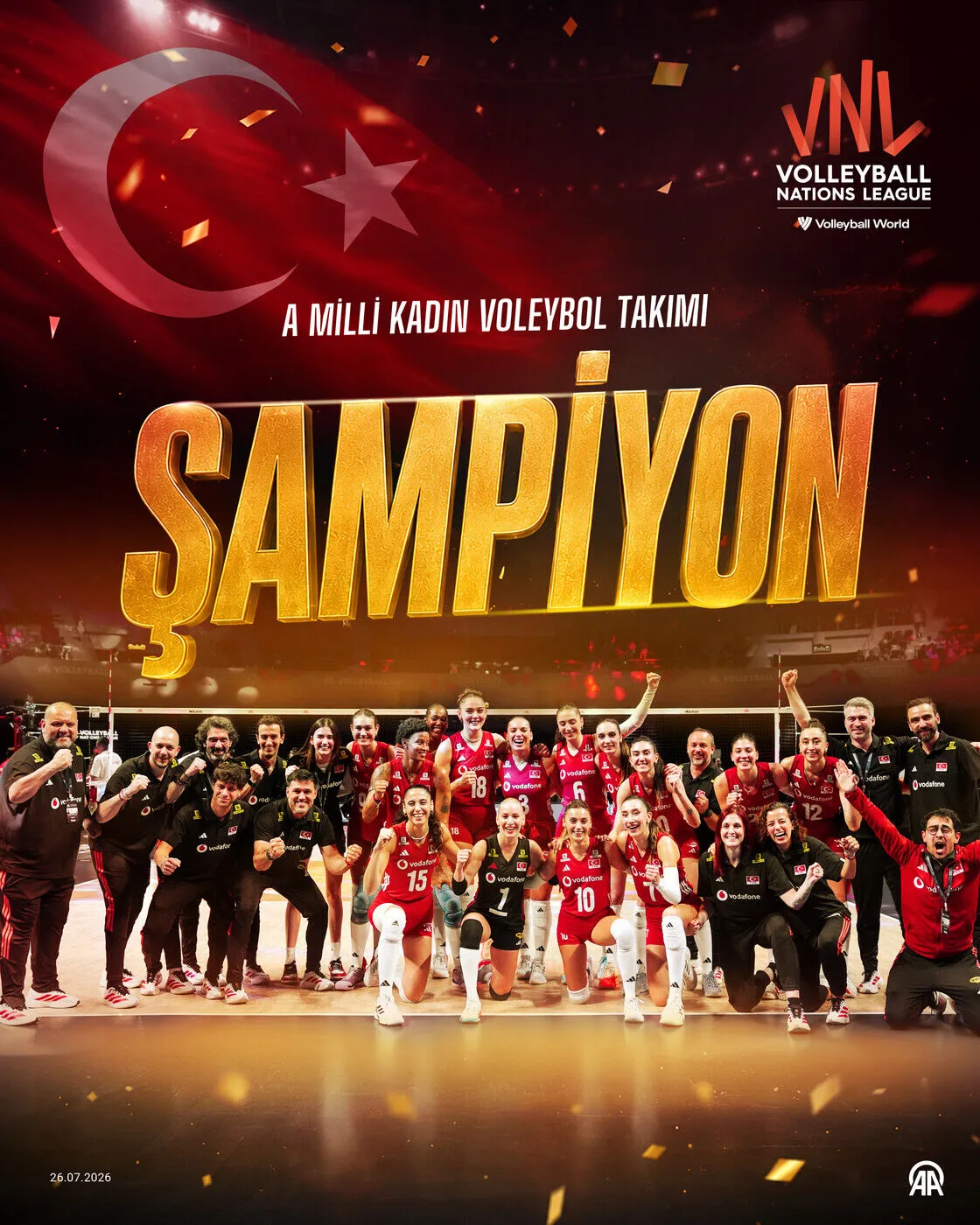 A Milli Kadın Voleybol Takımı, Milletler Ligi'nde şampiyon oldu
